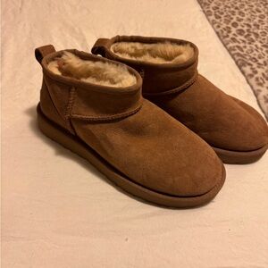UGG Tan Suede Boots with Logo